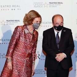 La Reina Sofía y Miquel Iceta en la inauguración de la temporada 2021/2022 del Teatro Real