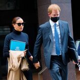 El Príncipe Harry y Meghan tras participar en una reunión en Nueva York