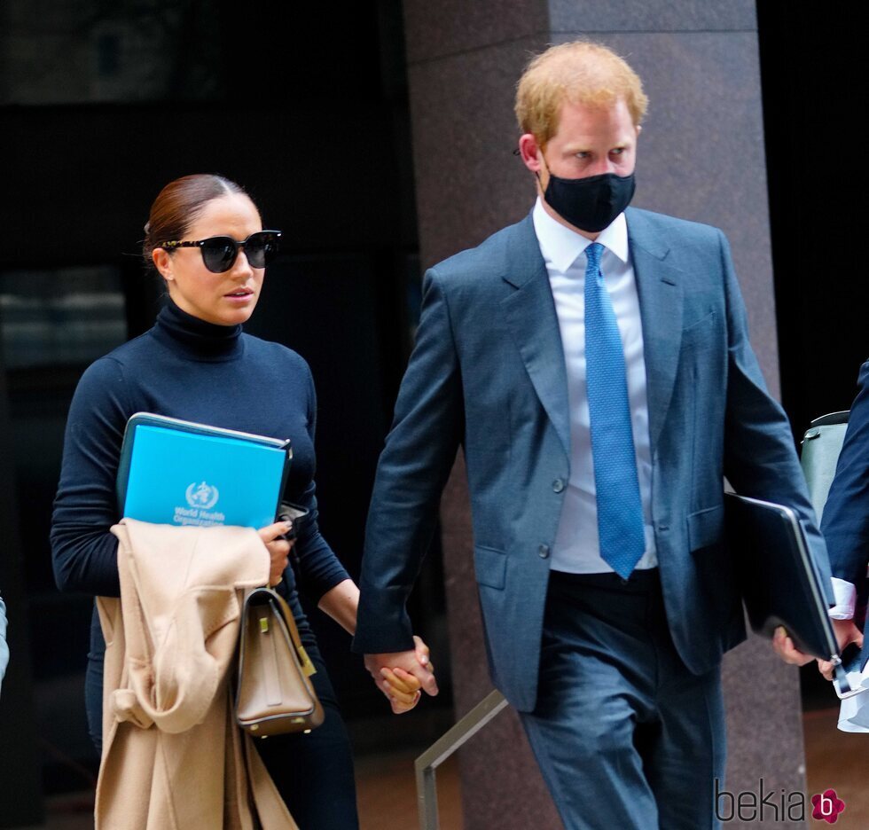 El Príncipe Harry y Meghan tras participar en una reunión en Nueva York