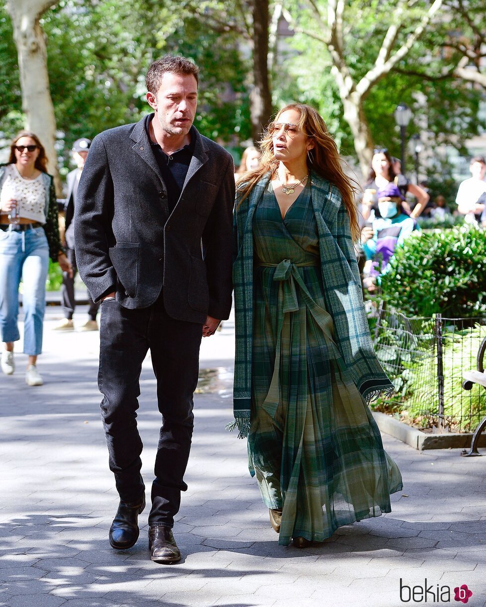 Ben Affleck y Jennifer Lopez en Madison Square Park