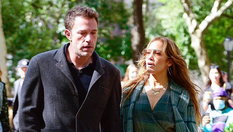 Ben Affleck y Jennifer Lopez en Madison Square Park