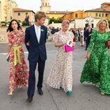 Christian de Hannover, Sassa de Osma, Ekaterina de Hannover y Chantal Hochuli en la boda de Marie Astrid de Liechtenstein y Ralph Worthington