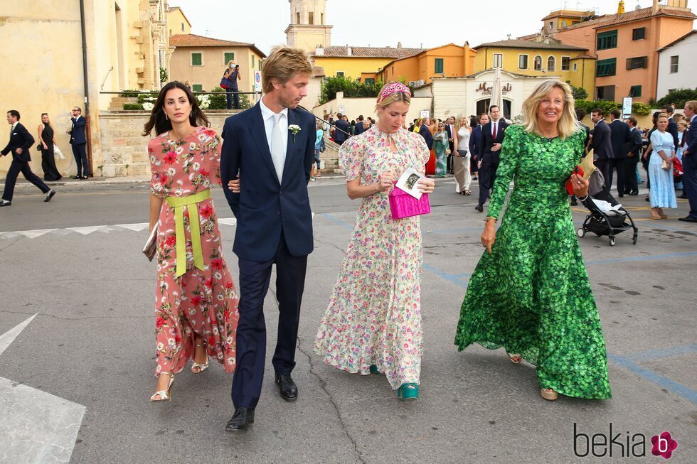 Christian de Hannover, Sassa de Osma, Ekaterina de Hannover y Chantal Hochuli en la boda de Marie Astrid de Liechtenstein y Ralph Worthington