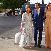 Margarita de Luxemburgo, Maria Anunciata de Liechtenstein y Emanuele Musini en la boda de Marie Astrid de Liechtenstein y Ralph Worthington