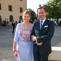 Guillermo y Stéphanie de Luxemburgo en la boda de Marie Astrid de Liechtenstein y Ralph Worthington