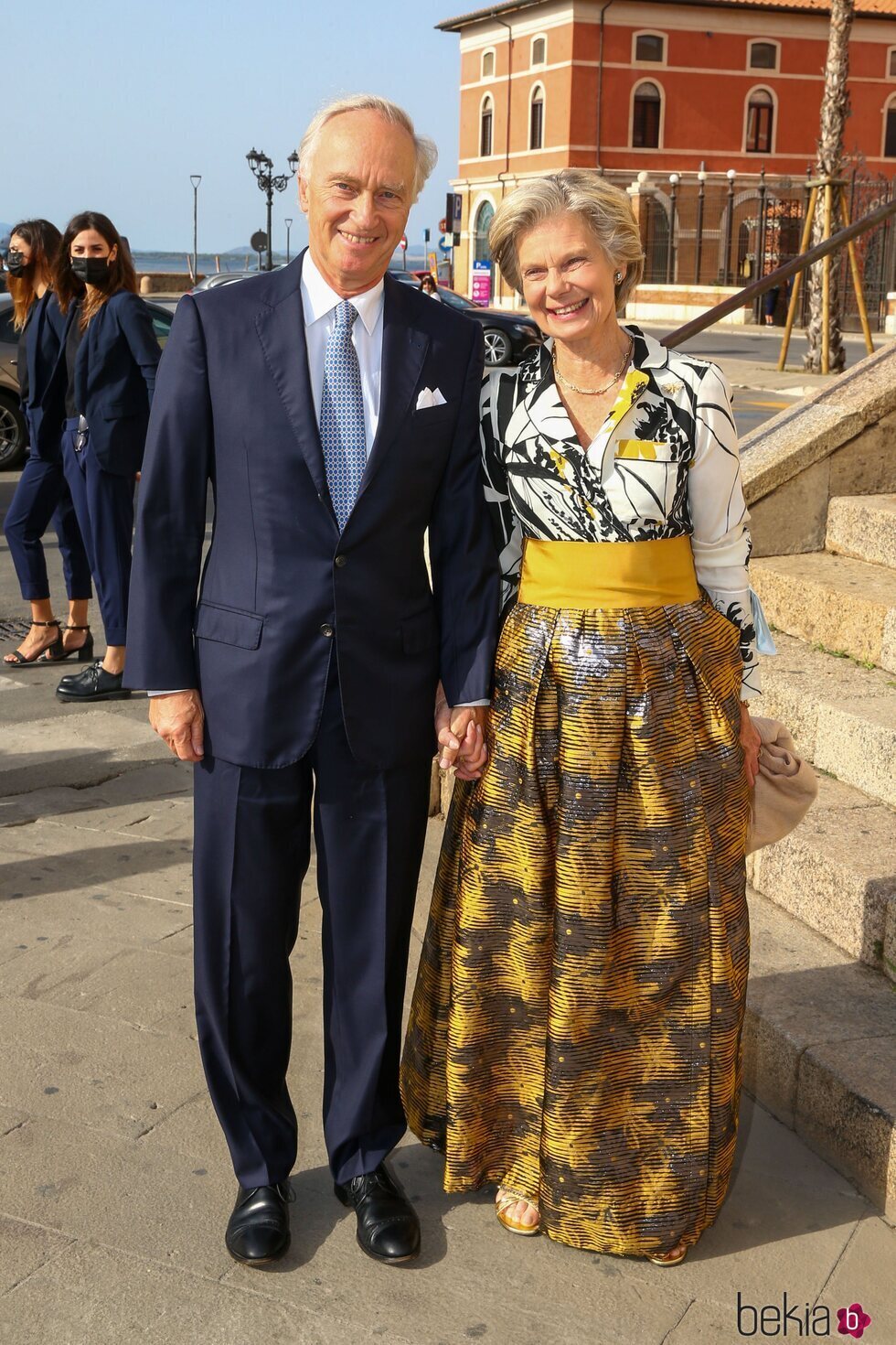 Christian de Habsburgo y Marie-Astrid de Luxemburgo en la boda de Marie Astrid de Liechtenstein y Ralph Worthington