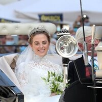 Lady Charlotte Lindesay-Bethune en su boda con Jaime de Borbón-Dos Sicilias