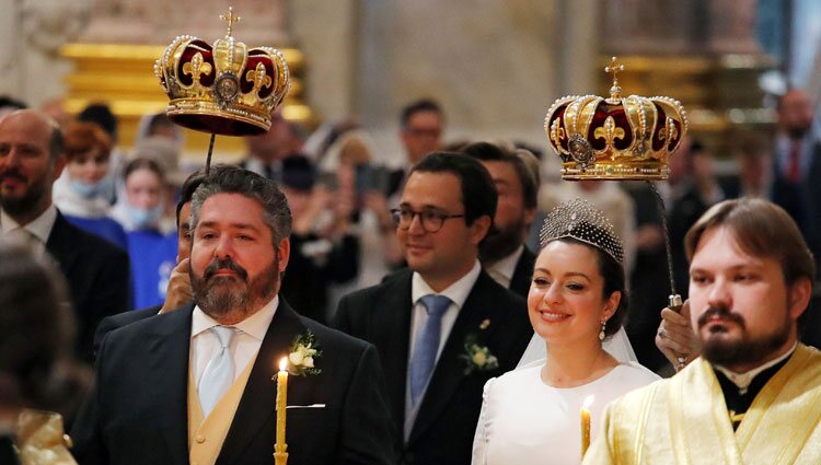 Jorge Romanov y Rebecca Bettarini en su boda