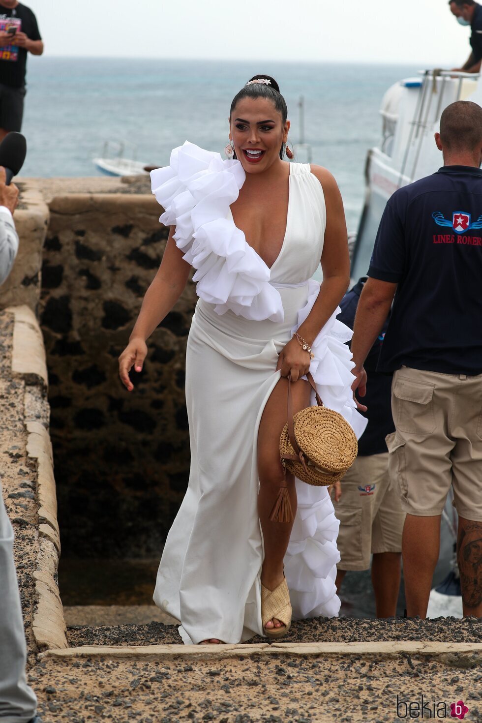 Amor Romeira en la boda de Anabel Pantoja y Omar Sánchez