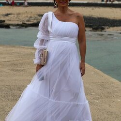 Raquel Bollo en la boda de Anabel Pantoja y Omar Sánchez