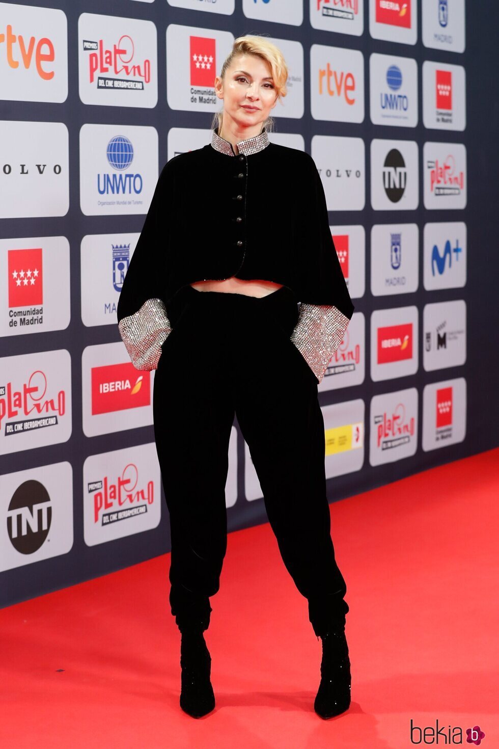 Najwa Nimri en la alfombra roja de los Premios Platino 2021