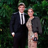 Fernando Morientes y su mujer Victoria Lópezen la fiesta de los Premios Platino 2021