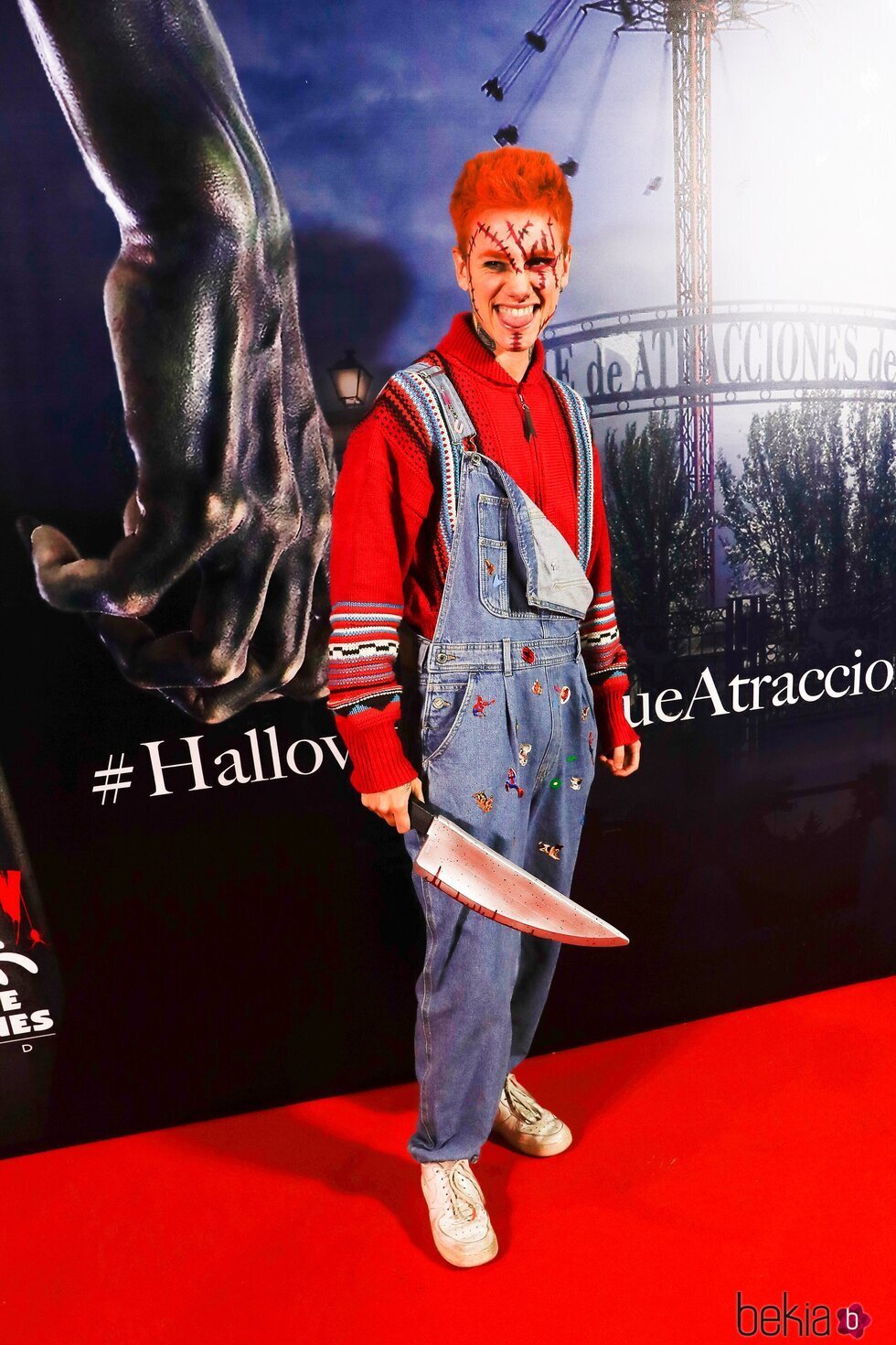 Hugo Cobo en la fiesta de Halloween del Parque de Atracciones de Madrid 2021