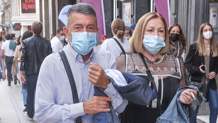 Los padres de David Bustamante llegando a ver 'Ghost'