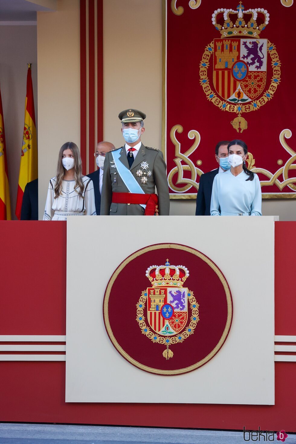 Los Reyes Felipe y Letizia y la Infanta Sofía en el Desfile Militar del Día de la Hispanidad 2021