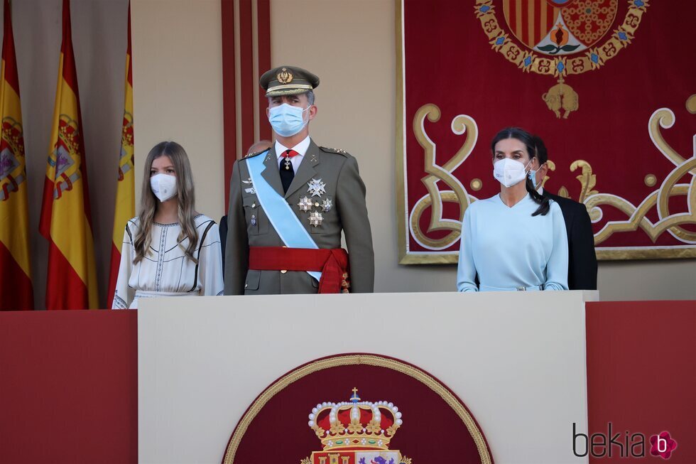 Los Reyes Felipe y Letizia y la Infanta Sofía en el Día de la Hispanidad 2021