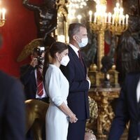 Los Reyes Felipe y Letizia en la recepción del Día de la Hispanidad 2021