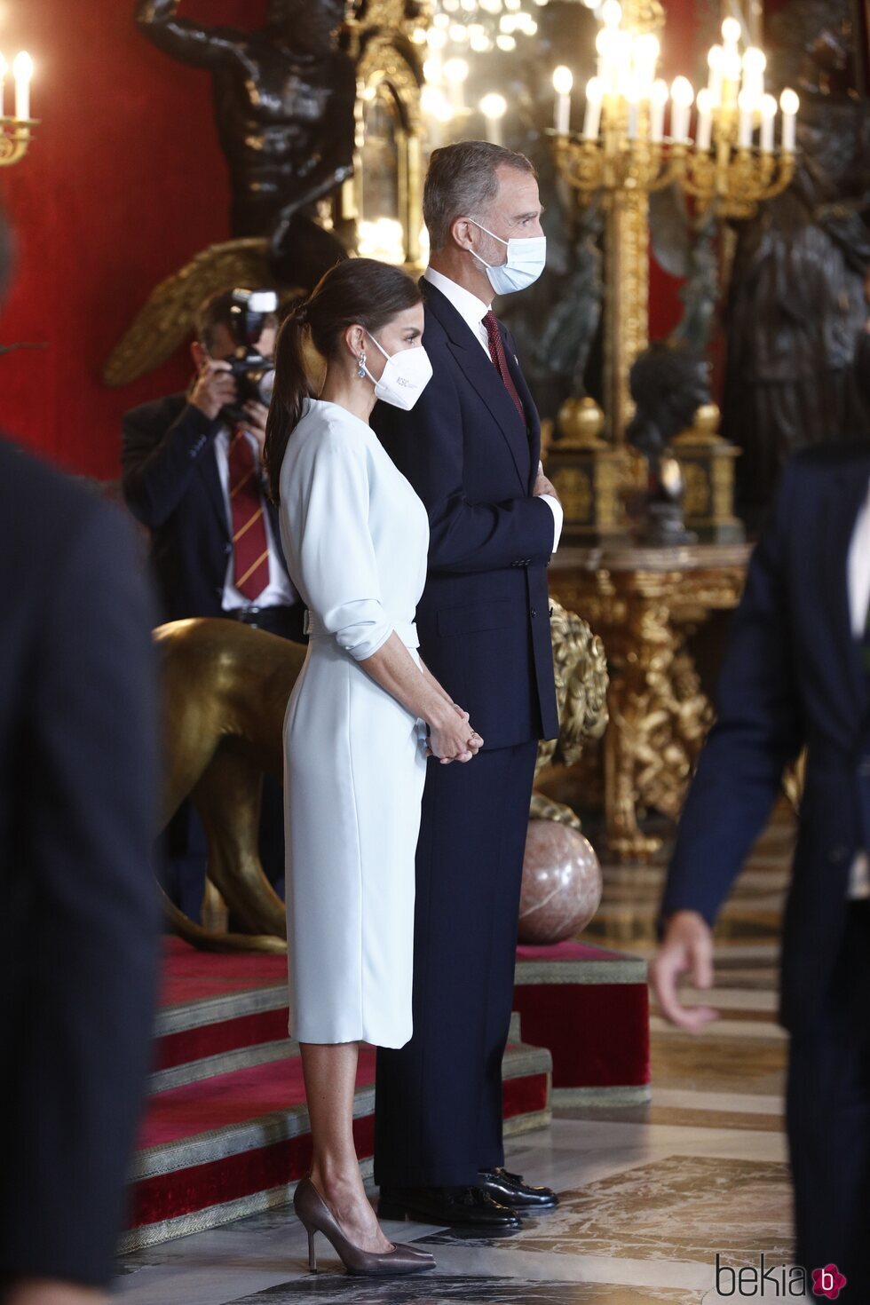 Los Reyes Felipe y Letizia en la recepción del Día de la Hispanidad 2021