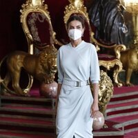 La Reina Letizia en la recepción en el Palacio Real del Día de la Hispanidad 2021