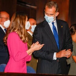 El Rey Felipe y la Princesa Leonor durante la celebración del Concierto Premios Princesa de Asturias 2021