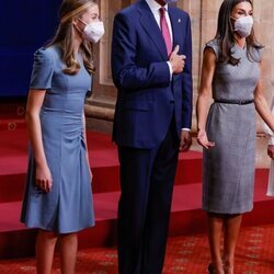 Los Reyes Felipe y Letizia y la Princesa Leonor en la audiencia a los galardonados de los Premios Princesa de Asturias 2021