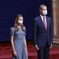 El Rey Felipe y la Princesa Leonor en la audiencia a los galardonados de los Premios Princesa de Asturias 2021