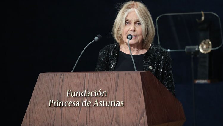 Gloria Steinem durante su discurso en los Premios Princesa de Asturias 2021