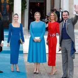 Odysseas de Grecia, Olympia de Grecia, Theodora de Grecia, Tatiana de Grecia y Nicolás de Grecia en la boda de Felipe de Grecia y Nina Flohr