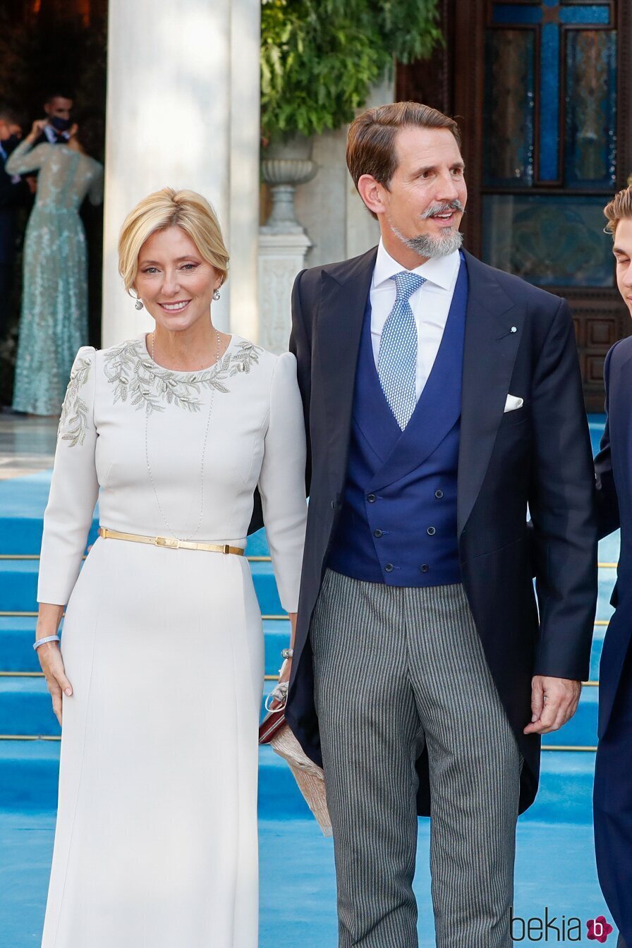 Pablo y Marie Chantal de Grecia en la boda de Felipe de Grecia y Nina Flohr