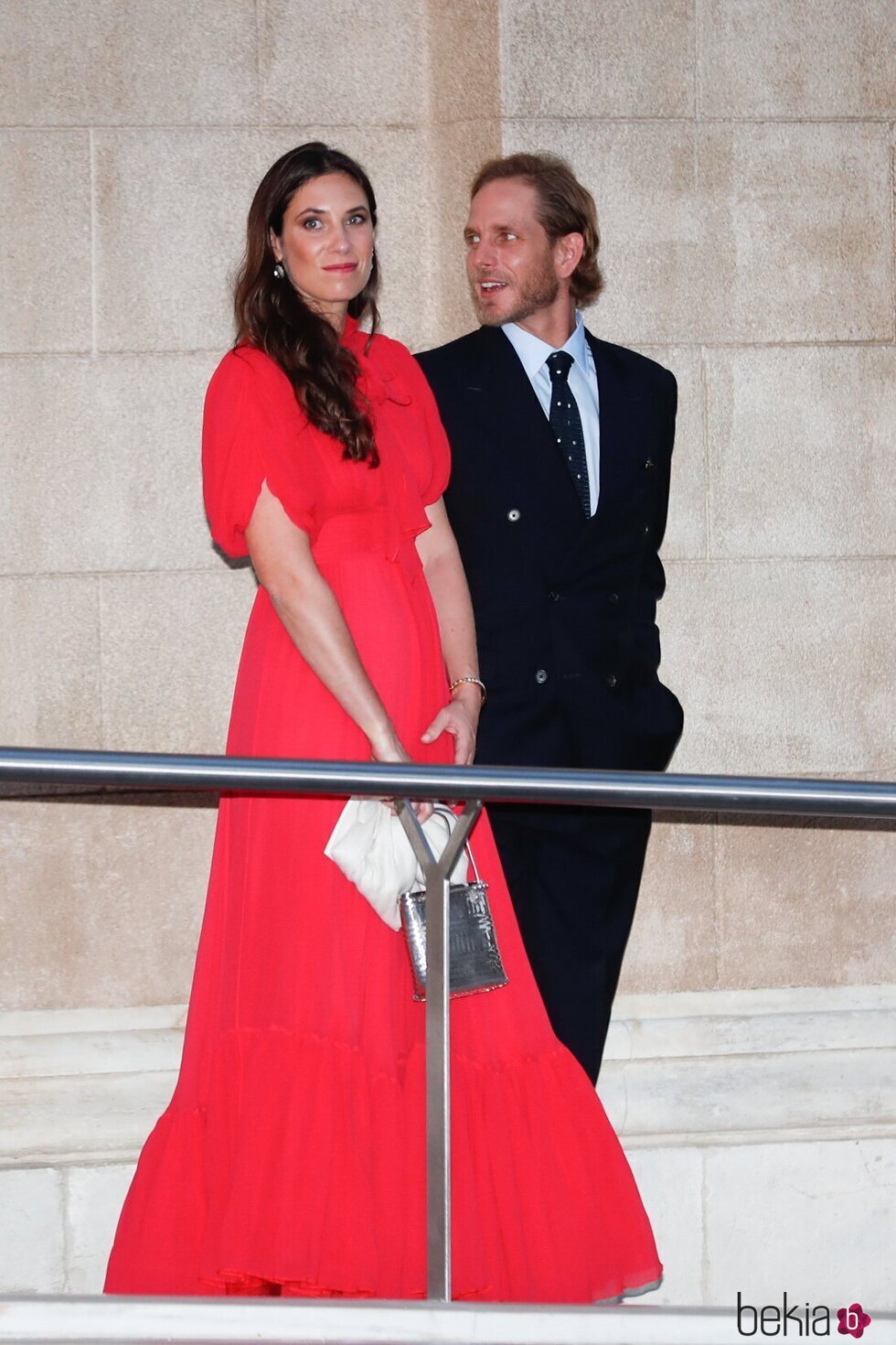 Andrea Casiraghi y Tatiana Santo Domingo en la celebración de la boda de Felipe de Grecia y Nina Flohr