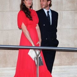 Andrea Casiraghi y Tatiana Santo Domingo en la celebración de la boda de Felipe de Grecia y Nina Flohr