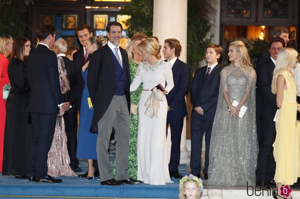 Eugenia de York, Jack Brooksbank, Olympia de Grecia, Peregrine Pearson, Pablo y Marie Chantal de Grecia, Ernest Agust y Ekaterina de Hannover y Edo Mapelli