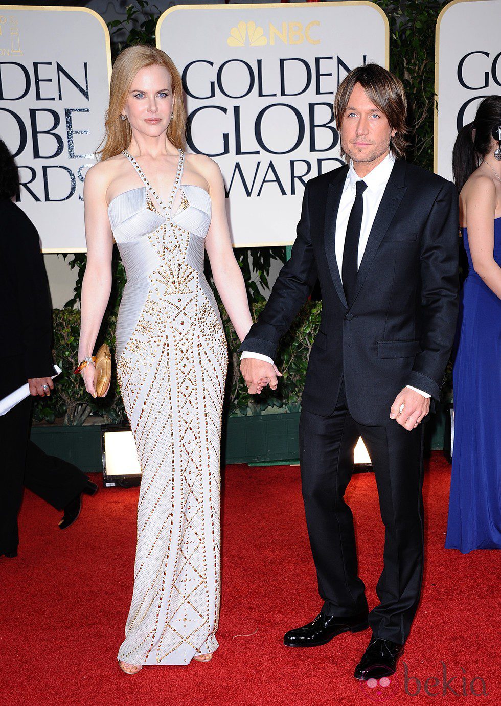 Nicole Kidman y Keith Urban en la alfombra roja de los Globos de Oro 2012