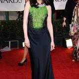 Zooey Deschannel en la alfombra roja de los Globos de Oro 2012