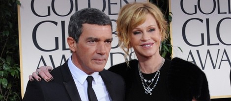 Antonio Banderas y Melanie Griffith en los Globos de Oro 2012