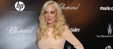 Lindsay Lohan en la fiesta Chopard tras los Globos de Oro 2012