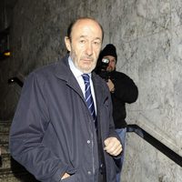 Alfredo Pérez Rubalcaba en la capilla ardiente de Manuel Fraga