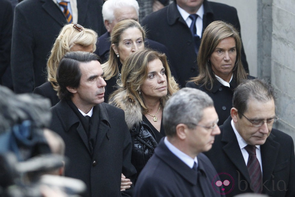 José María Aznar, Ana Botella y Alberto Ruiz Gallardón en el funeral de Manuel Fraga