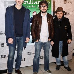 Jorge Suquet, Flipy y Jimmy Barnatán en el estreno de 'Guillermito y los niños ¡a comer!'