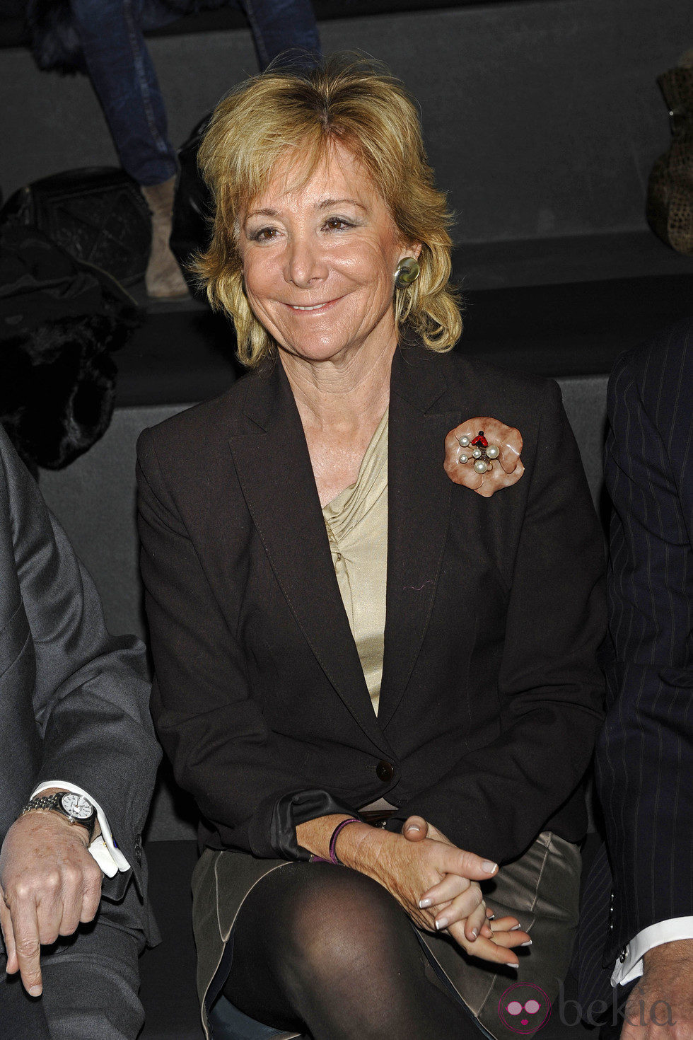 Esperanza Aguirre en el desfile de Roberto Verino en la Fashion Week Madrid