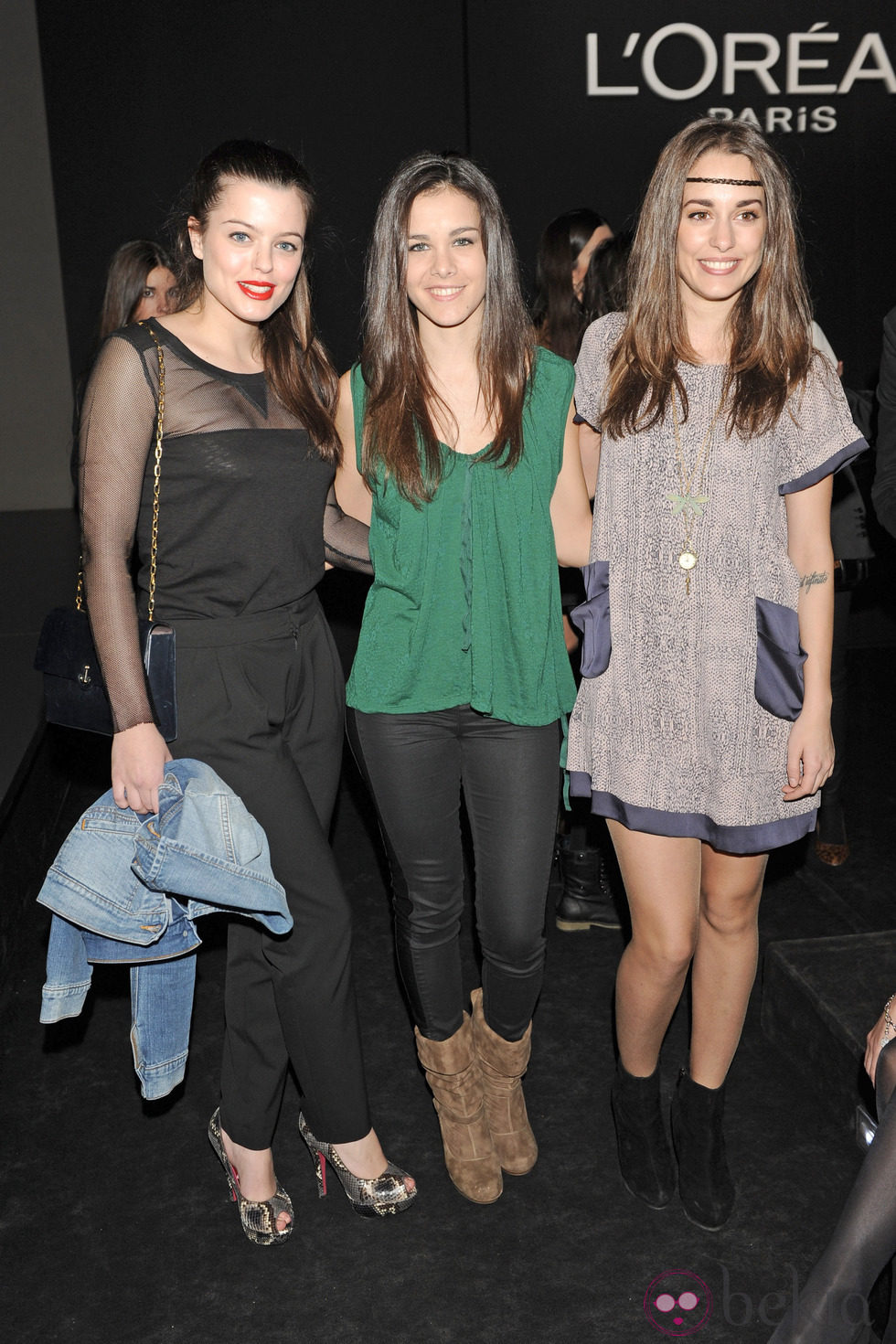 Adriana Torrebejano, Sandra Blázquez y Silvia Alonso en el desfile de Amaya Arzuaga en la Fashion Week Madrid