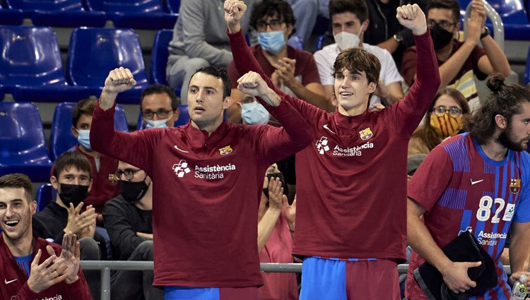 Pablo Urdangarin en su primer partido con el Barça de Balonmano