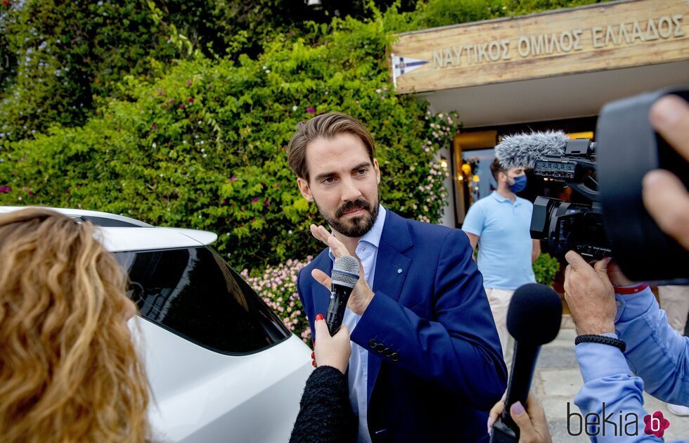 Felipe de Grecia en el almuerzo posterior a su boda con Nina Flohr