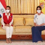 La Reina Letizia en su encuentro con Silvana López, Primera Dama de Paraguay, en su viaje de cooperación a Paraguay