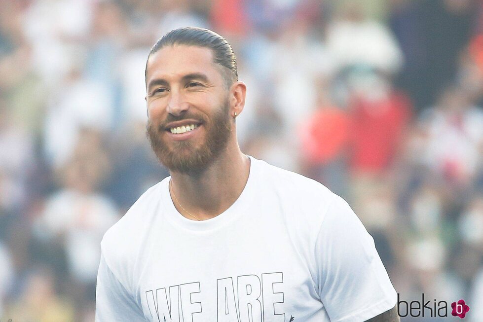 Sergio Ramos en su presentación en el Paris Saint Germain