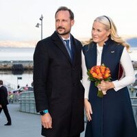 Haakon y Mette-Marit de Noruega en Trondheim durante la Visita de Estado de los Reyes de Holanda a Noruega