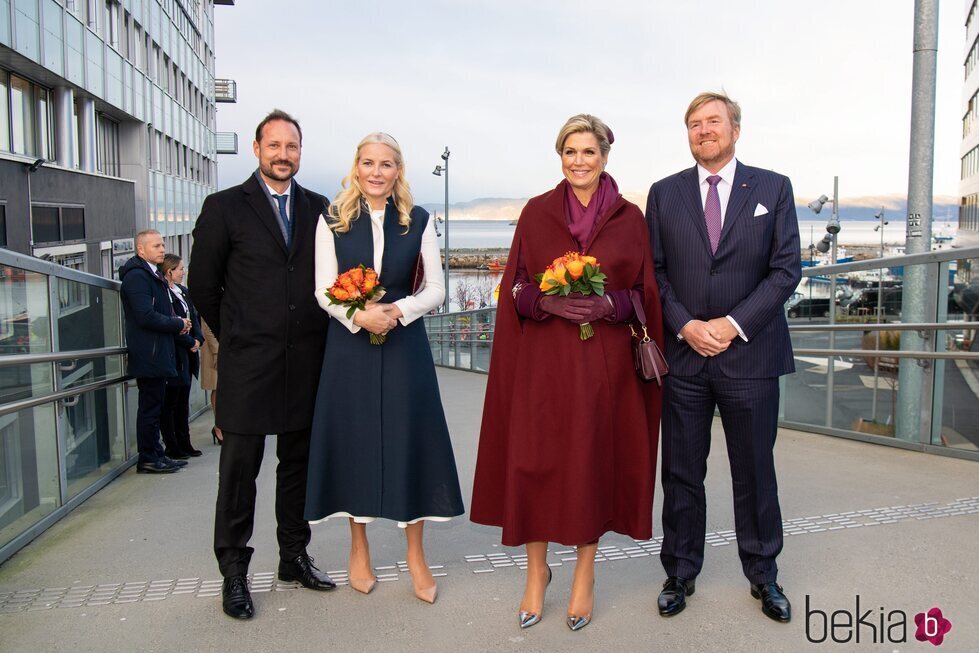 Haakon y Mette-Marit de Noruega y Guillermo Alejandro y Máxima de Holanda durante la Visita de Estado de los Reyes de Holanda a Noruega