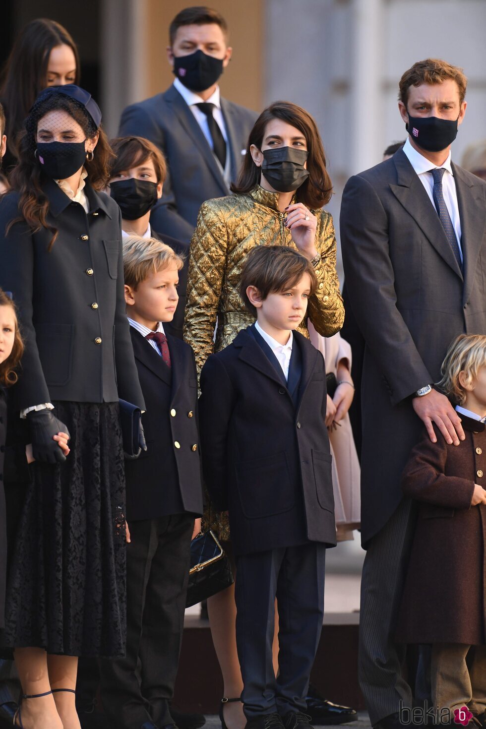 Tatiana Santo Domingo, Sacha Casiraghi, Carlota Casiraghi, Raphaël Elmaleh y Pierre Casiraghi en el Día Nacional de Mónaco 2021