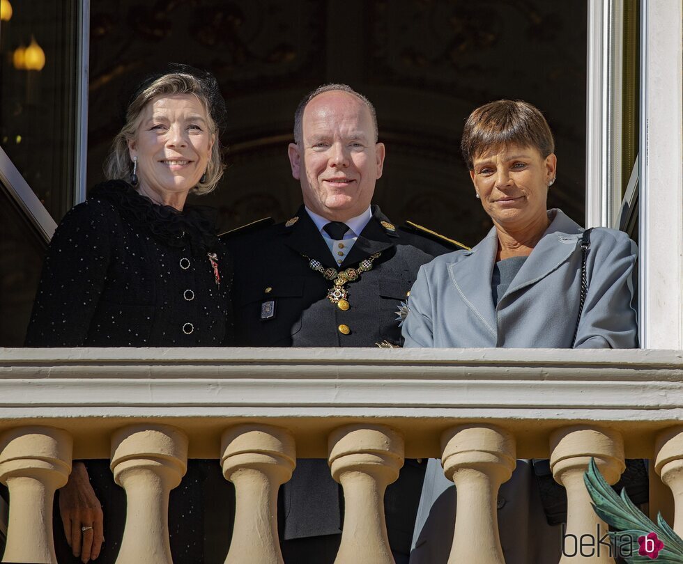 Carolina de Mónaco, Alberto de Mónaco y Estefanía de Mónaco en el Día Nacional de Mónaco 2021