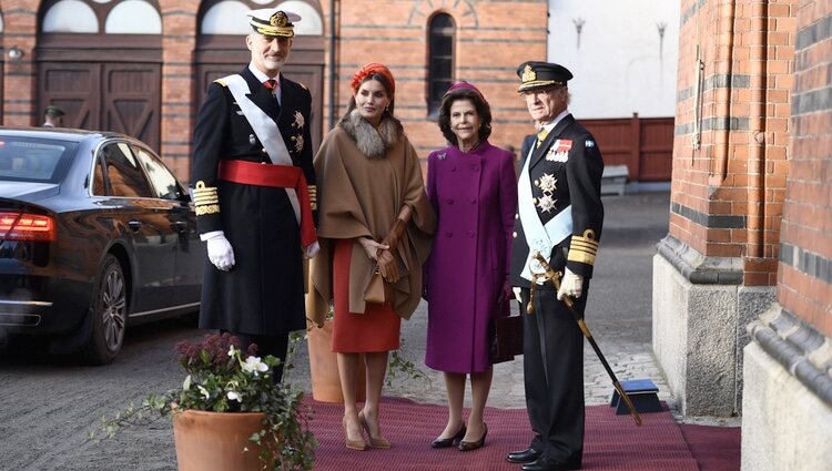 Los Reyes Felipe y Letizia y Carlos Gustavo y Silvia de Suecia en la bienvenida a los Reyes de España por su Visita de Estado a Suecia